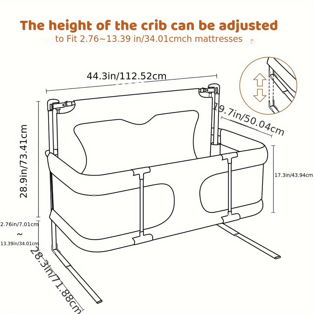 Bite-Proof Baby Bed Rail Sturdy Bite-Proof Extra Tall Baby Bed Rail | Odorless Material, Non-Slip Base, Fits Cribs, Adult Beds & Portable Cribs, Easy Installation