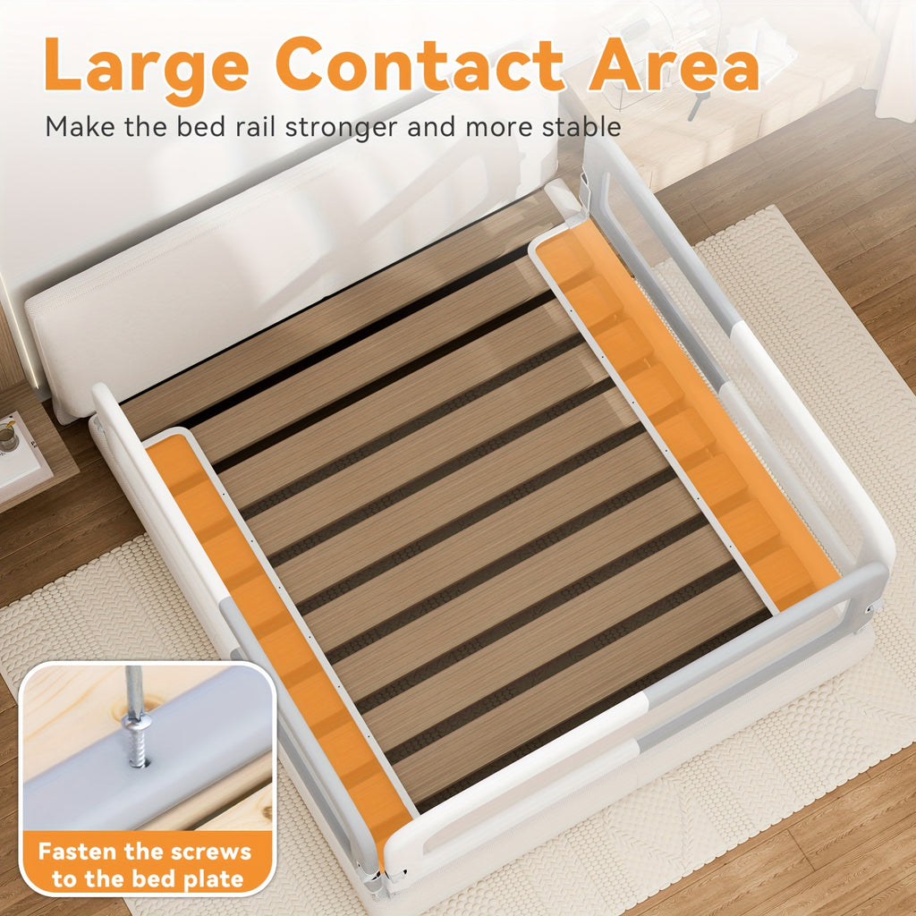 Three Sides Bed Rail for Toddlers, Foldable Steady U-Shape Seamless Design for King Size Bed\u002F78.74x78.74x74\