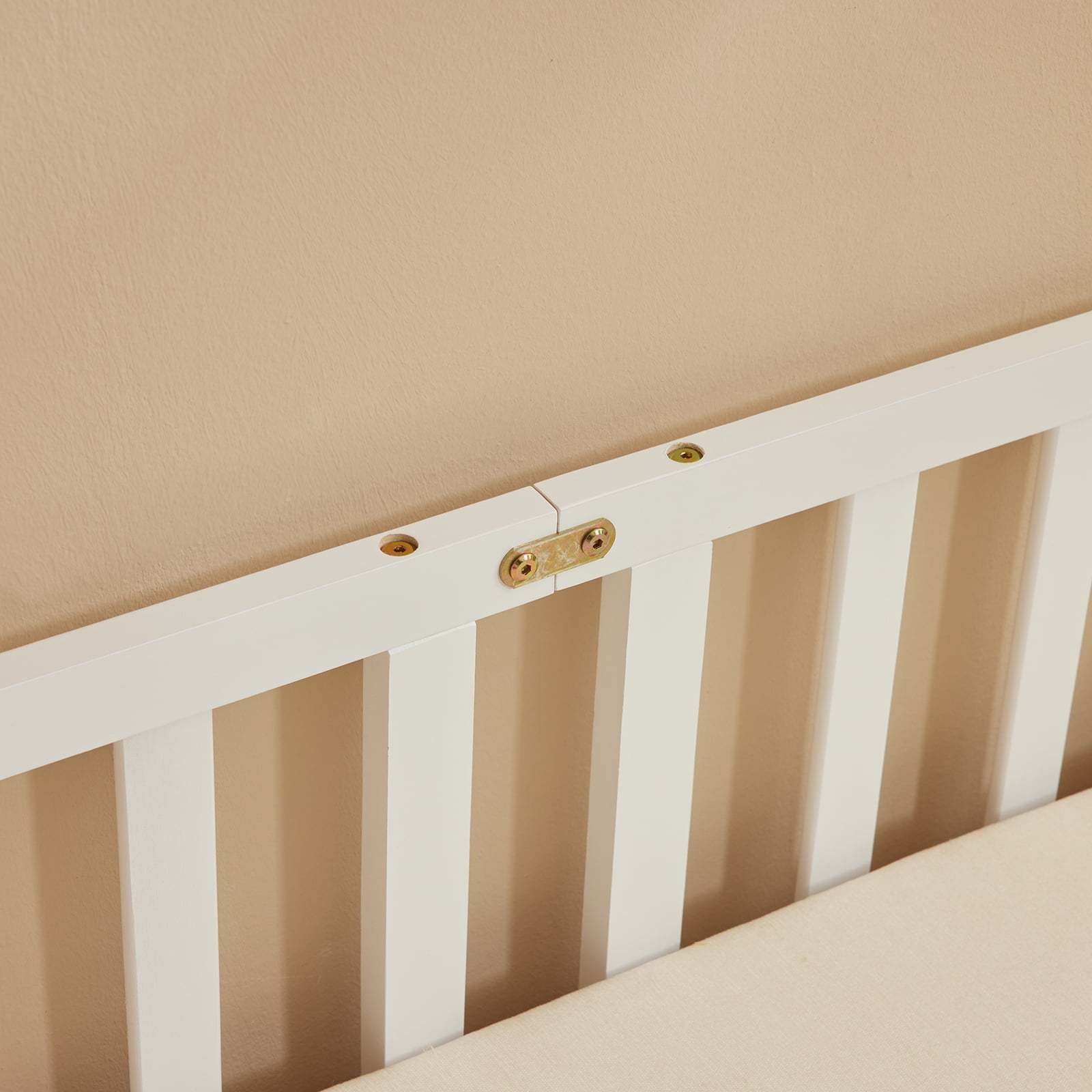 White pine fence bed White pine fence bed | with door and decking, painted