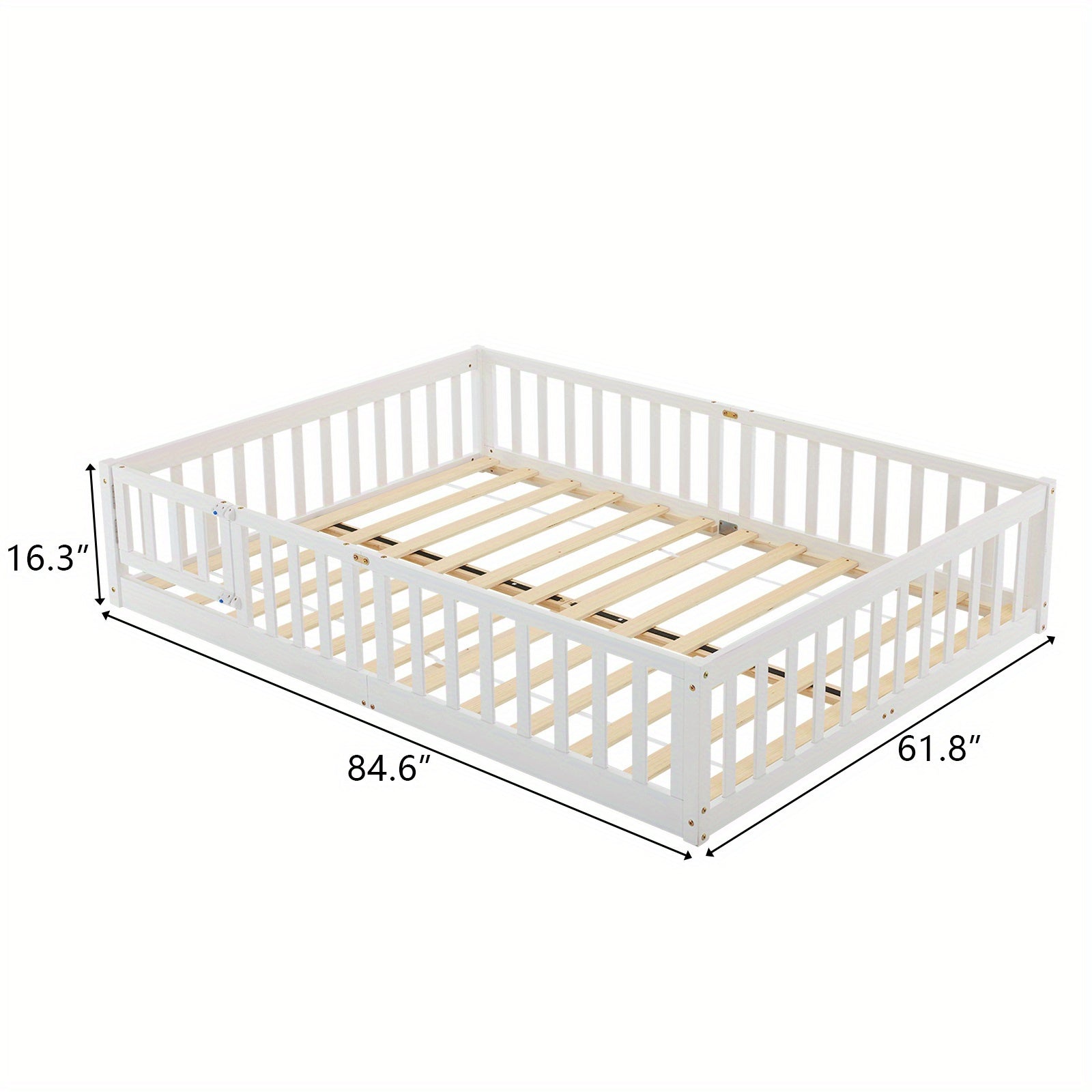 White pine fence bed White pine fence bed | with door and decking, painted