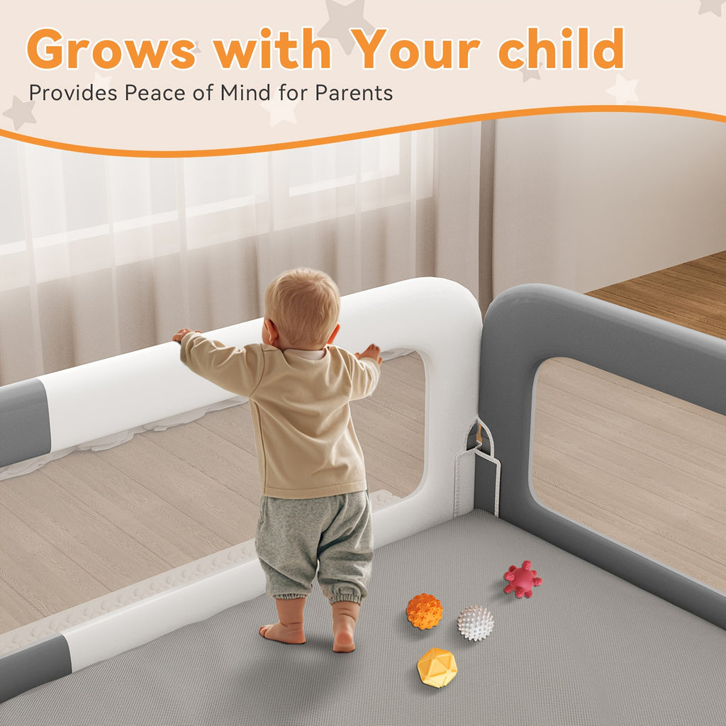 Three Sides Bed Rail for Toddlers, Foldable Steady U-Shape Seamless Design for King Size Bed\u002F78.74x78.74x74\
