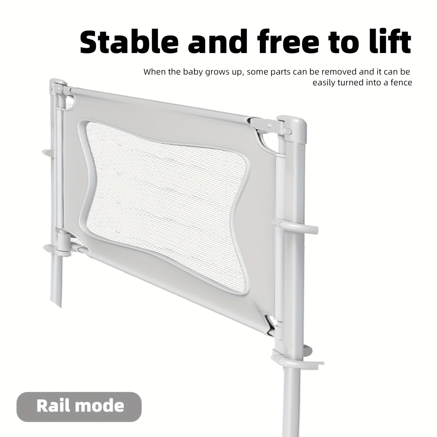 Bite-Proof Baby Bed Rail Sturdy Bite-Proof Extra Tall Baby Bed Rail | Odorless Material, Non-Slip Base, Fits Cribs, Adult Beds & Portable Cribs, Easy Installation