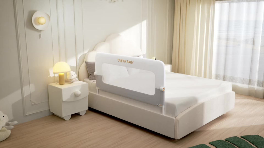 Bed Rail For Toddlers, 59 Inch Swing Down Toddler Bed Rails With Wider U-Shape Base, Breathable Baby Bed Rail Guard For King, Queen, Full, Twin Bed Rail For Baby