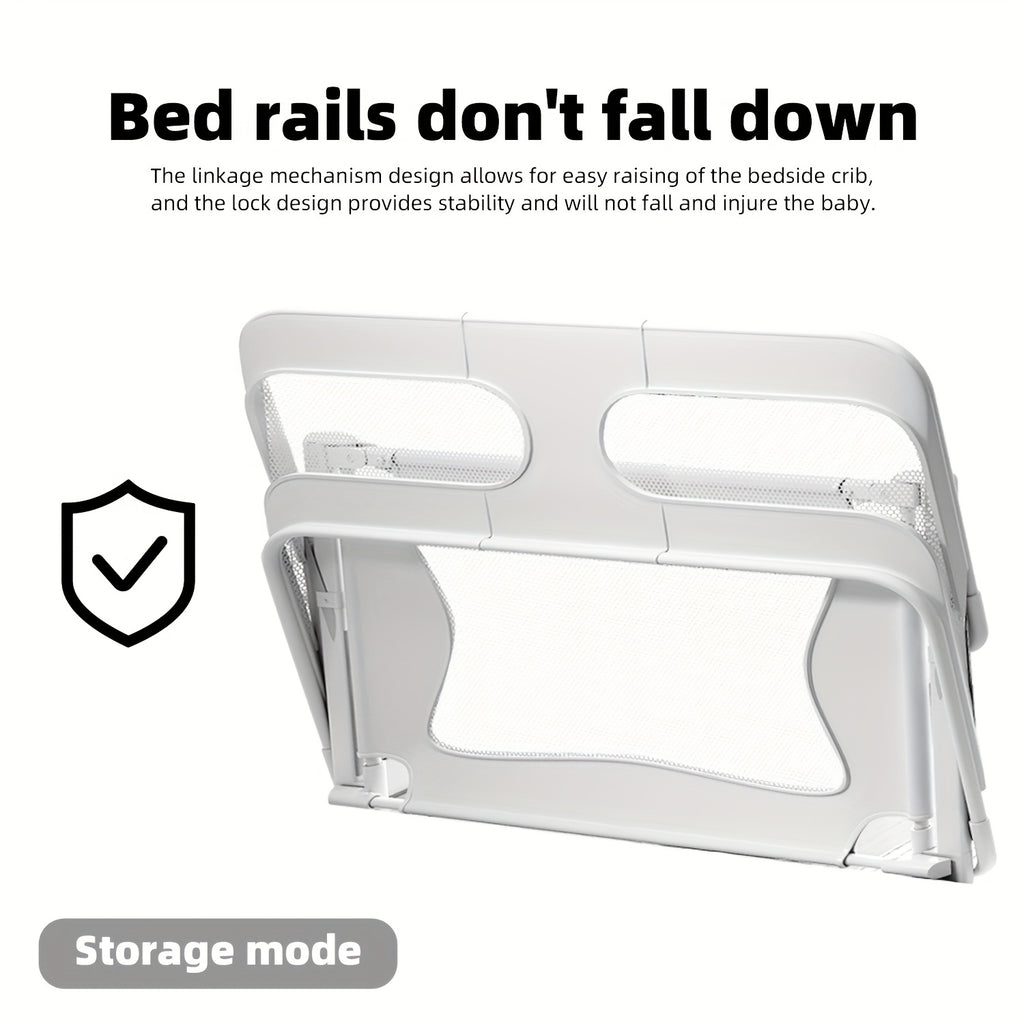 Bite-Proof Baby Bed Rail Sturdy Bite-Proof Extra Tall Baby Bed Rail | Odorless Material, Non-Slip Base, Fits Cribs, Adult Beds & Portable Cribs, Easy Installation