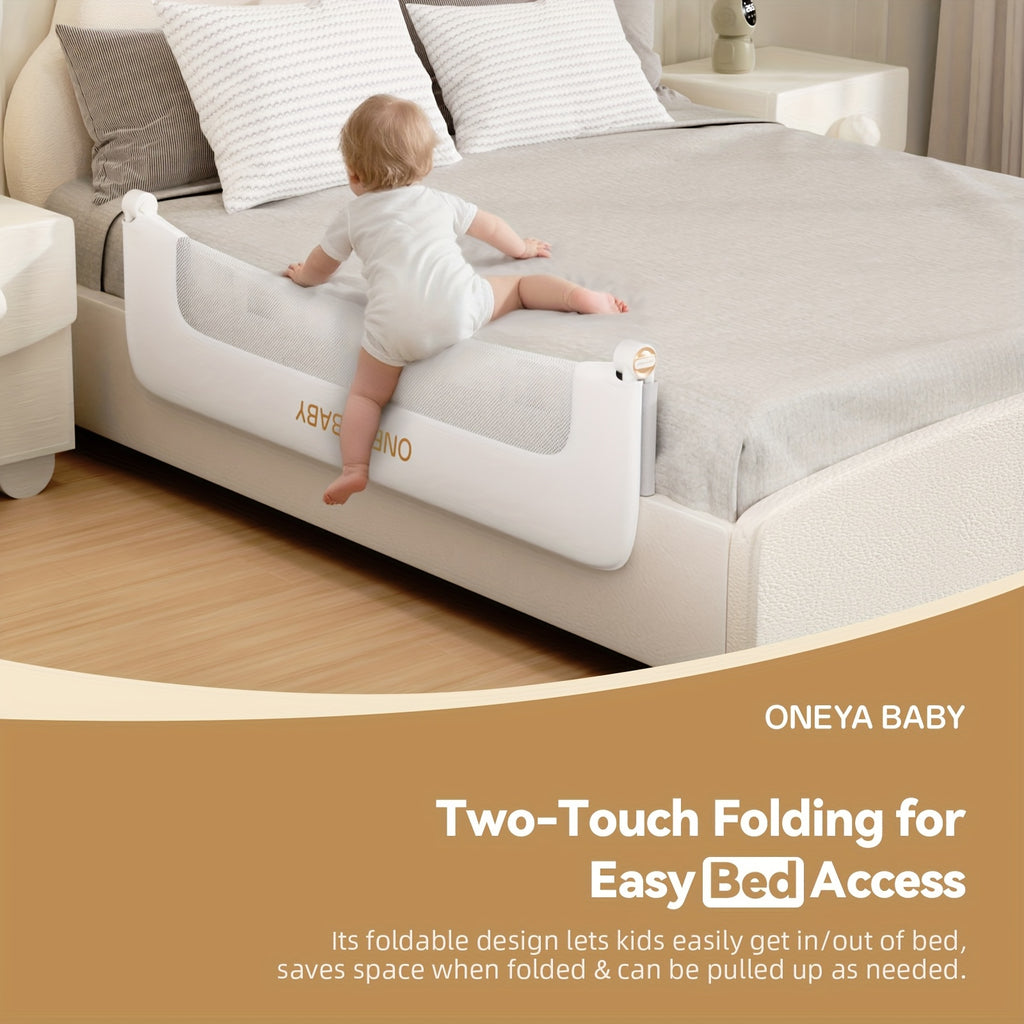 Bed Rail For Toddlers, 59 Inch Swing Down Toddler Bed Rails With Wider U-Shape Base, Breathable Baby Bed Rail Guard For King, Queen, Full, Twin Bed Rail For Baby