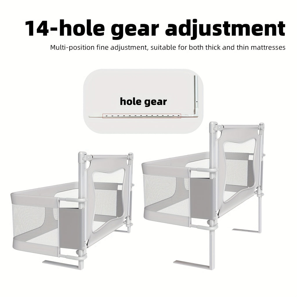 Bite-Proof Baby Bed Rail Sturdy Bite-Proof Extra Tall Baby Bed Rail | Odorless Material, Non-Slip Base, Fits Cribs, Adult Beds & Portable Cribs, Easy Installation