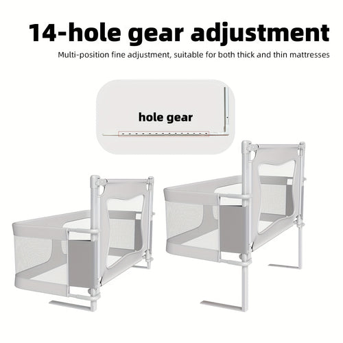 Bite-Proof Baby Bed Rail Sturdy Bite-Proof Extra Tall Baby Bed Rail | Odorless Material, Non-Slip Base, Fits Cribs, Adult Beds & Portable Cribs, Easy Installation