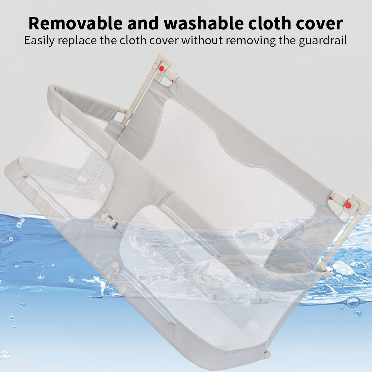 Bite-Proof Baby Bed Rail Sturdy Bite-Proof Extra Tall Baby Bed Rail | Odorless Material, Non-Slip Base, Fits Cribs, Adult Beds & Portable Cribs, Easy Installation