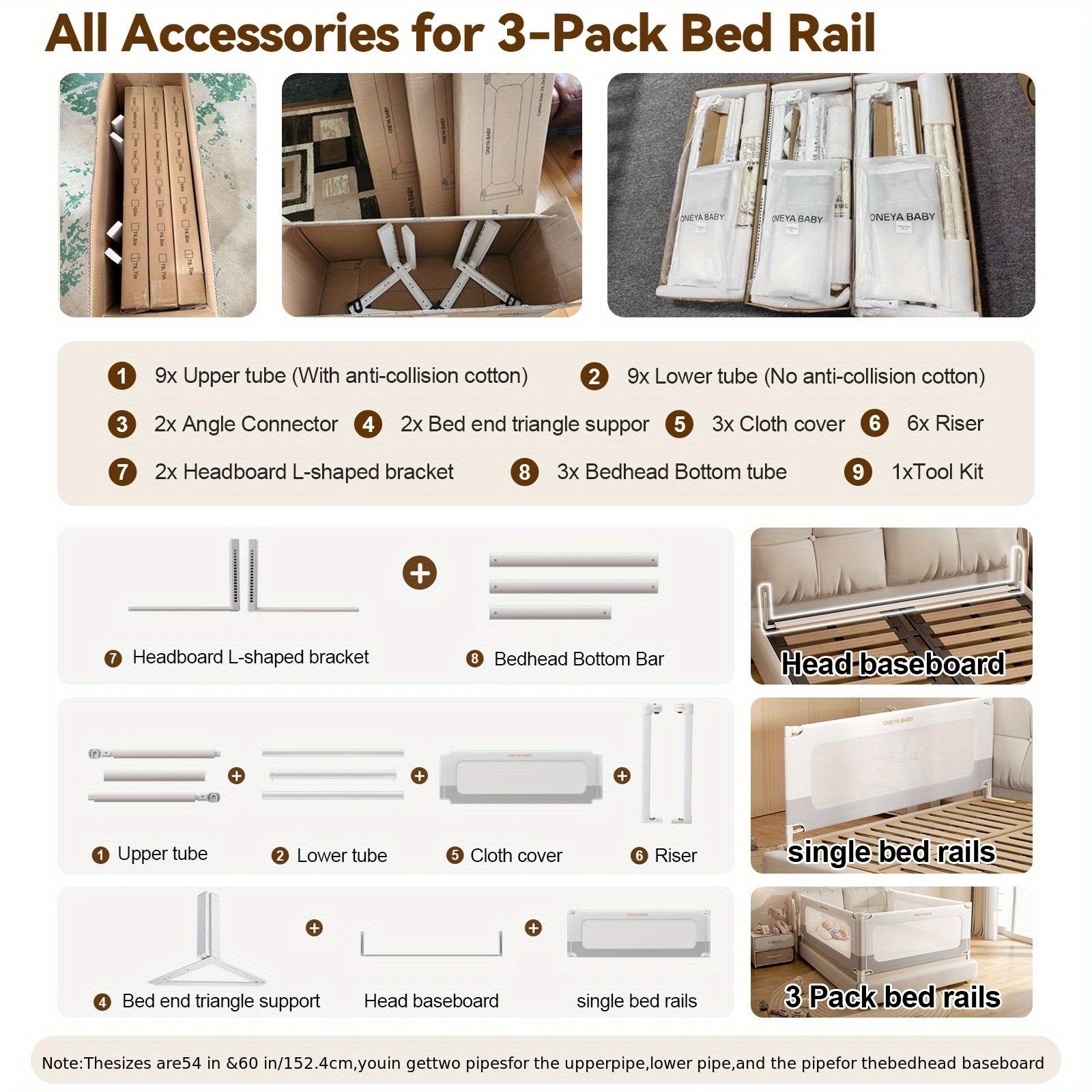 Height Adjustable Bed Rail for Toddlers, Kids Safety Baby Bed Rail for Full\u002FKing\u002FQueen Size Bed