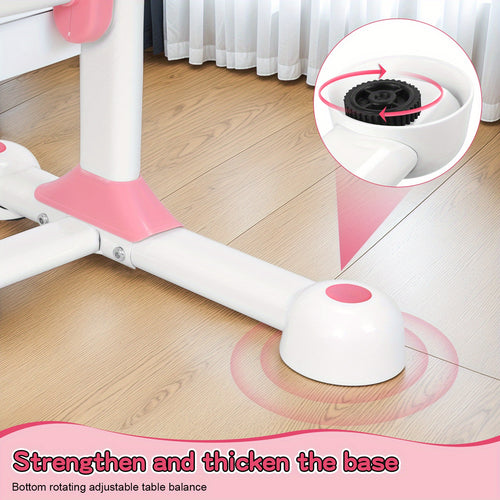 1 X Children's Study Table Study Table and Chair Set, Adjustable Children's Table and Chair with Bookshelf and Storage Drawer, 50 Degree Slopable Desktop Study Table, Chair with Chair Bedroom Study Room 46.85\