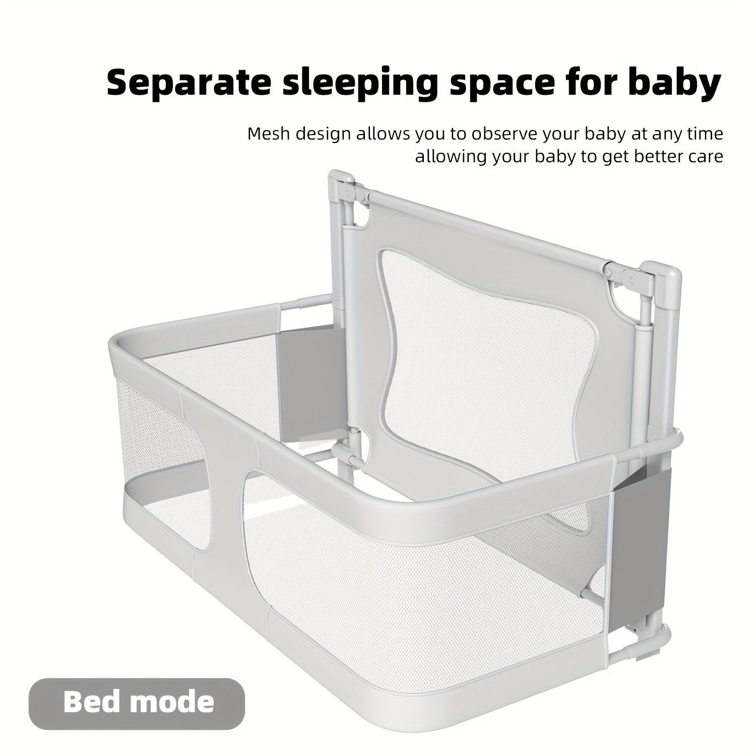 Bite-Proof Baby Bed Rail Sturdy Bite-Proof Extra Tall Baby Bed Rail | Odorless Material, Non-Slip Base, Fits Cribs, Adult Beds & Portable Cribs, Easy Installation